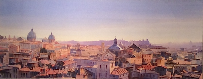 Richard Bolton| | View from Castel San't Agelo Rome | watercolour | McATamney Gallery and Desgin Store| Geraldine NZ
